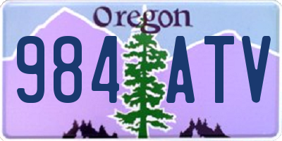 OR license plate 984ATV