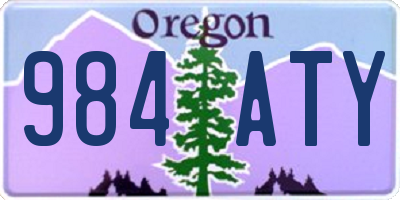 OR license plate 984ATY