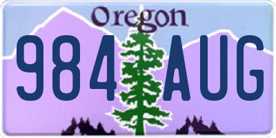 OR license plate 984AUG