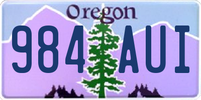 OR license plate 984AUI
