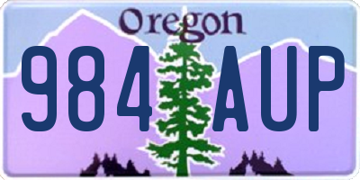 OR license plate 984AUP