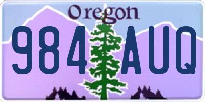 OR license plate 984AUQ