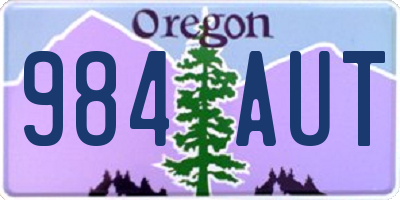 OR license plate 984AUT