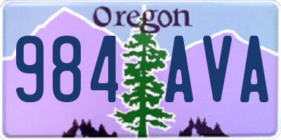 OR license plate 984AVA