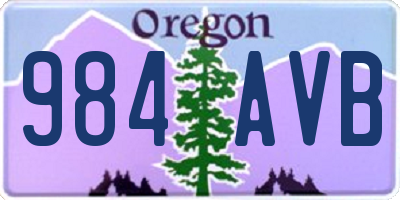 OR license plate 984AVB