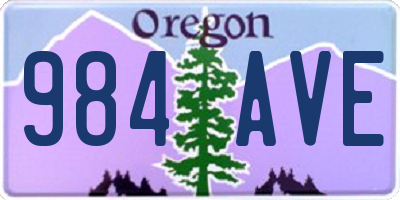 OR license plate 984AVE