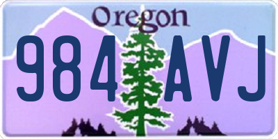 OR license plate 984AVJ