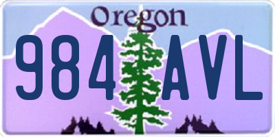 OR license plate 984AVL