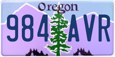 OR license plate 984AVR