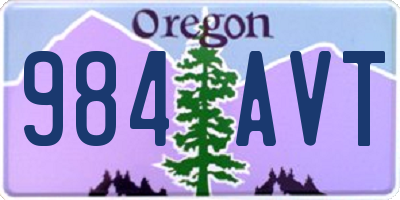 OR license plate 984AVT