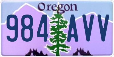 OR license plate 984AVV