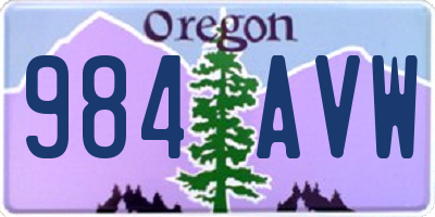 OR license plate 984AVW