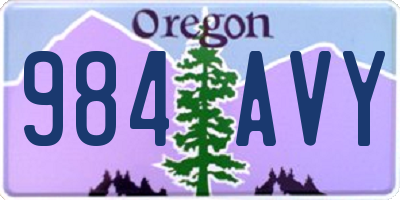 OR license plate 984AVY