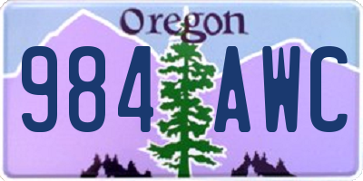 OR license plate 984AWC