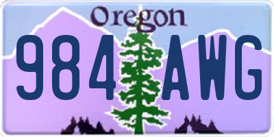 OR license plate 984AWG