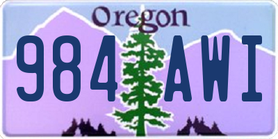 OR license plate 984AWI