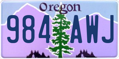 OR license plate 984AWJ