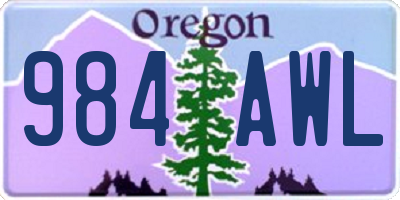 OR license plate 984AWL