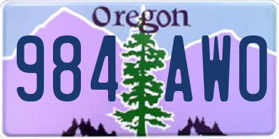 OR license plate 984AWO