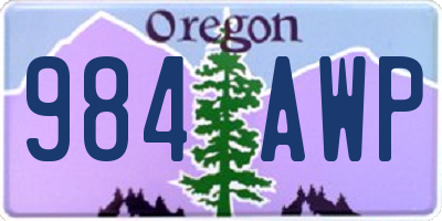 OR license plate 984AWP