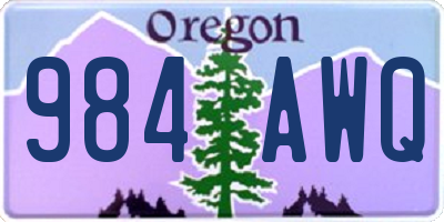 OR license plate 984AWQ