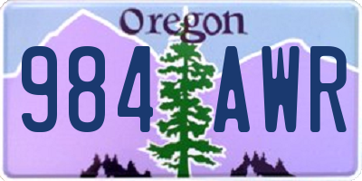 OR license plate 984AWR