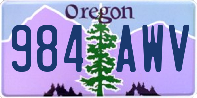 OR license plate 984AWV