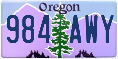 OR license plate 984AWY