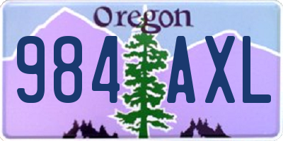 OR license plate 984AXL