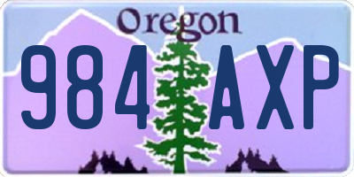 OR license plate 984AXP