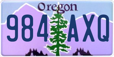 OR license plate 984AXQ