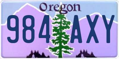 OR license plate 984AXY