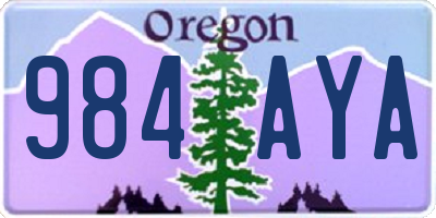 OR license plate 984AYA