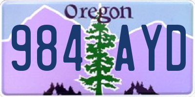 OR license plate 984AYD