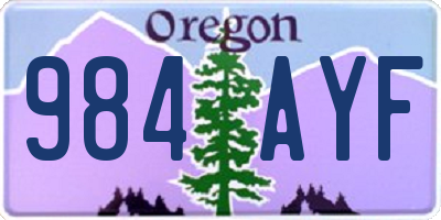 OR license plate 984AYF