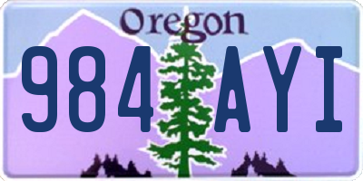 OR license plate 984AYI