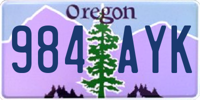OR license plate 984AYK