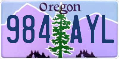 OR license plate 984AYL