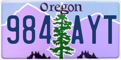 OR license plate 984AYT