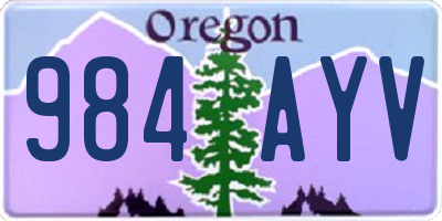 OR license plate 984AYV