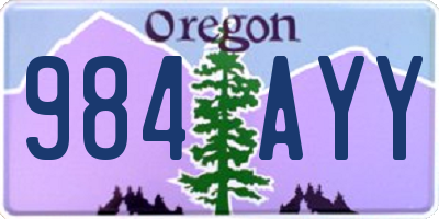 OR license plate 984AYY