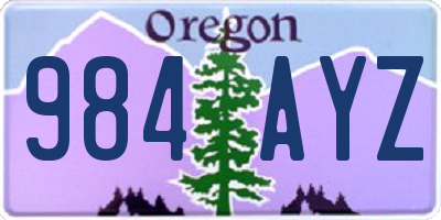 OR license plate 984AYZ