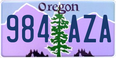 OR license plate 984AZA