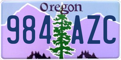 OR license plate 984AZC