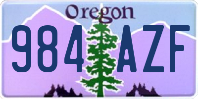 OR license plate 984AZF