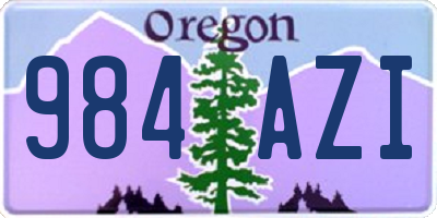 OR license plate 984AZI