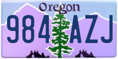 OR license plate 984AZJ