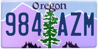 OR license plate 984AZM