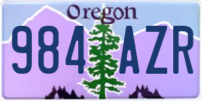 OR license plate 984AZR