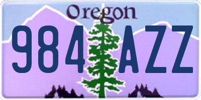 OR license plate 984AZZ